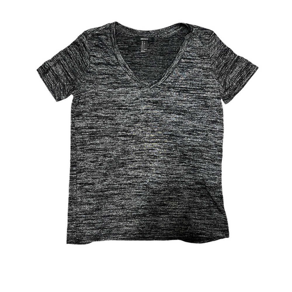 Forever 21 Short Sleeve Oversized V-Neck Tee